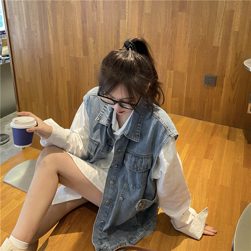 ノースリーブデニムベスト 春夏コーデに♡ S2406