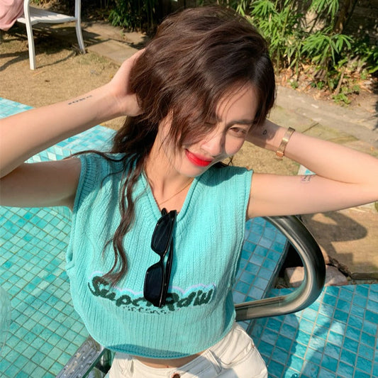 ロゴニットタンクトップ♡カジュアルに可愛く S1180