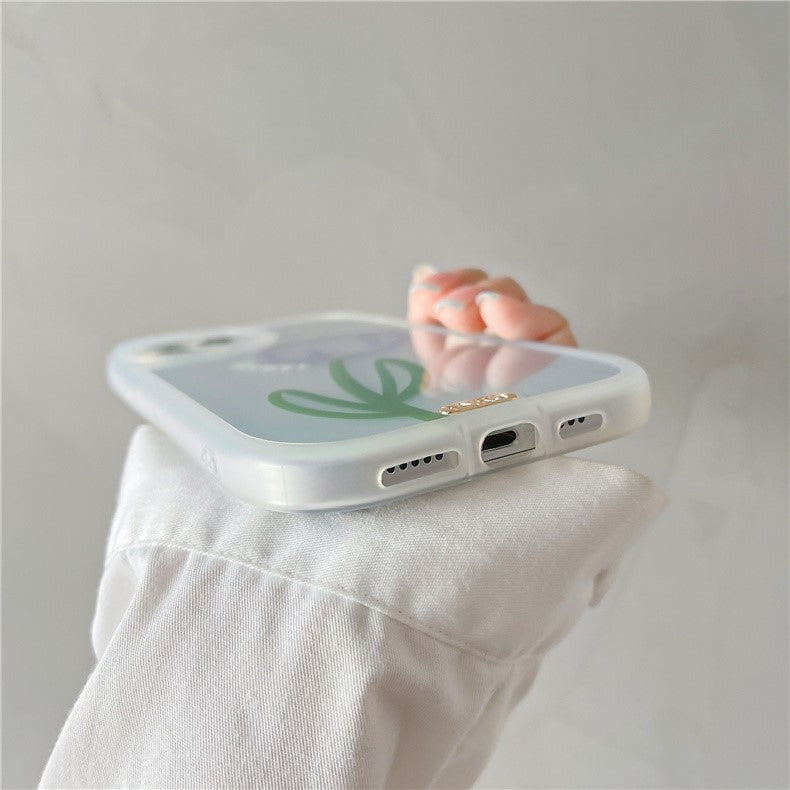 オーロラフラワー iPhoneケース シンプル可愛い S2499