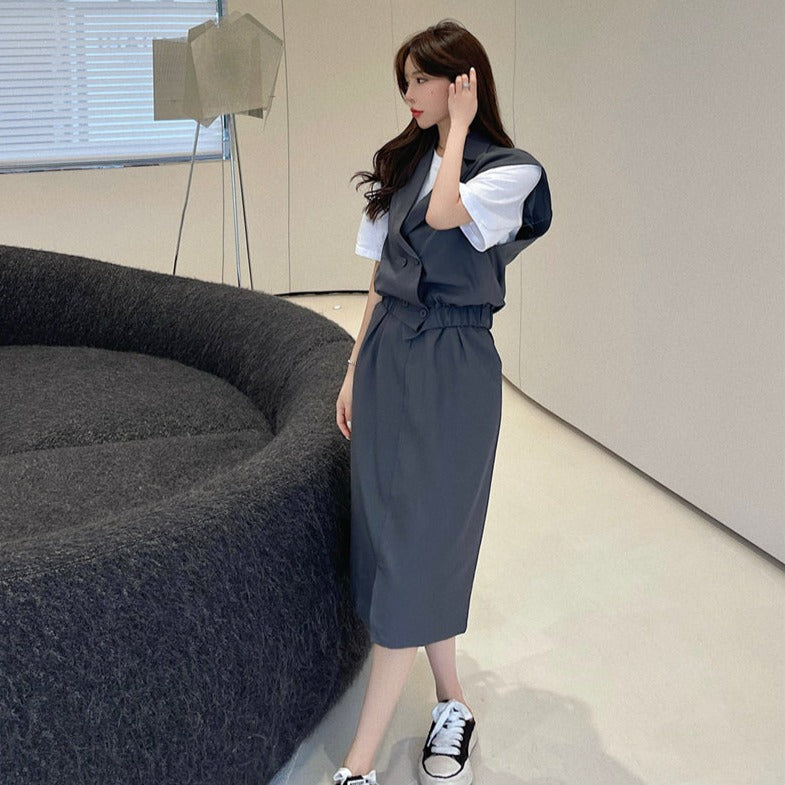 大人可愛いノースリーブジャケットセットアップ♡ S2310