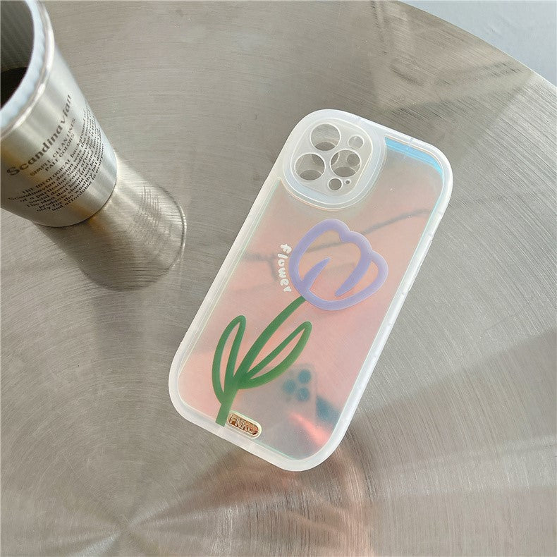 オーロラフラワー iPhoneケース シンプル可愛い S2499