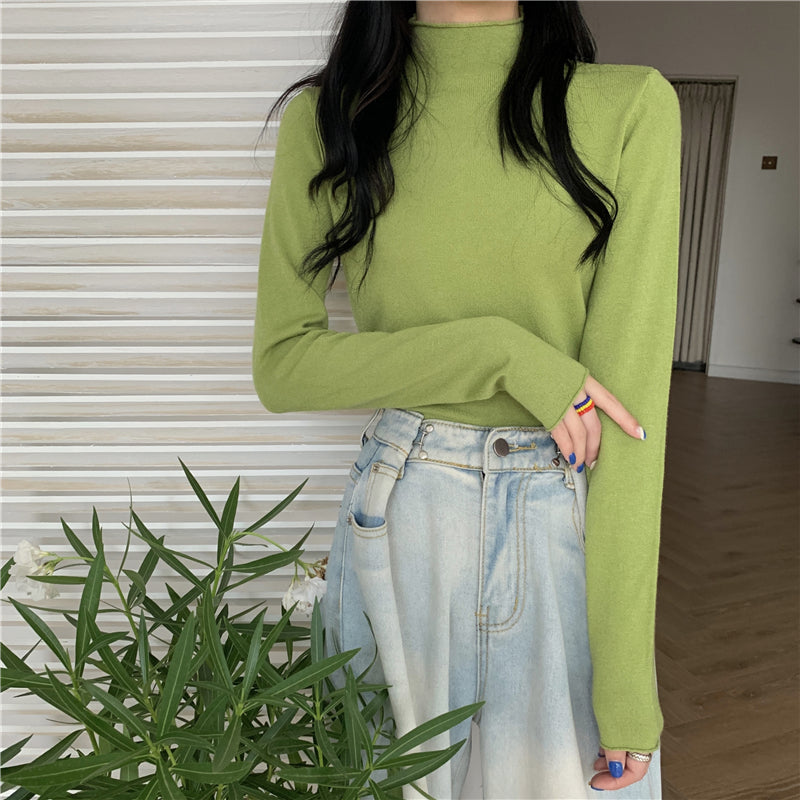 19色展開♡ベーシックハイネックニットトップス S1310