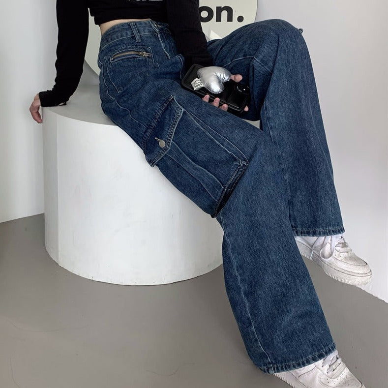 ワークデニムパンツ ビッグポケットで大人可愛い S2140