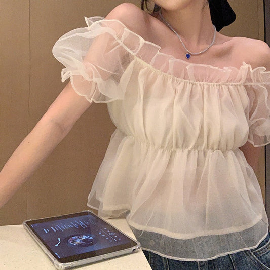 2wayパフスリーブオフショルブラウス S1633