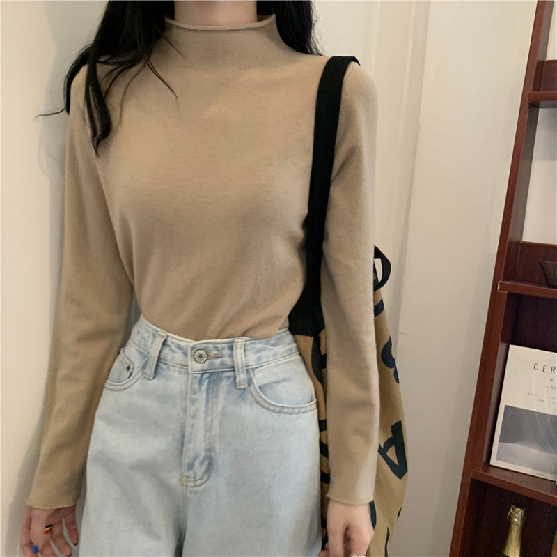 19色展開♡ベーシックハイネックニットトップス S1310