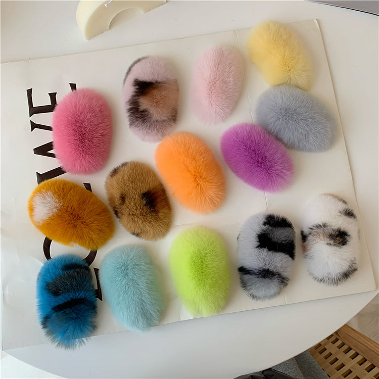 ふわふわリアルファーヘアクリップ♡大人可愛いアクセ S1127