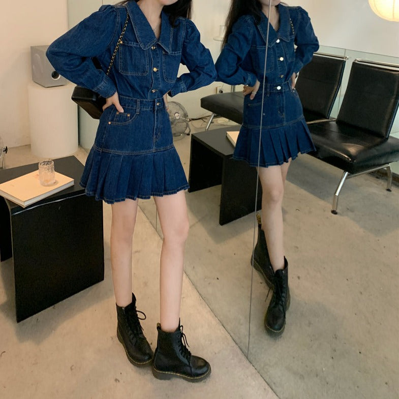 秋ガーリー♡レトロデニムセットアップ S2169