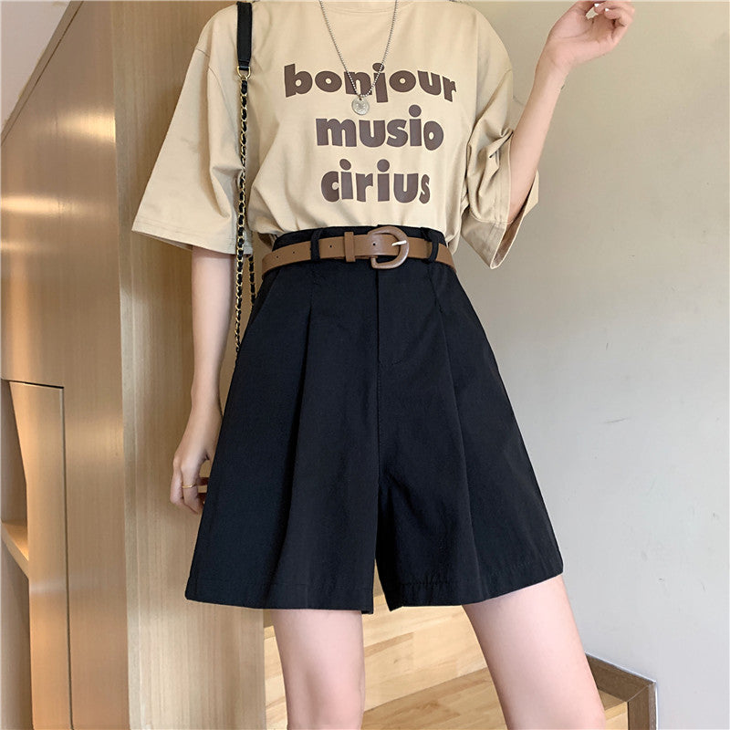 ベルト付きショートパンツ べっこうベルトでキュートに♡ S2412