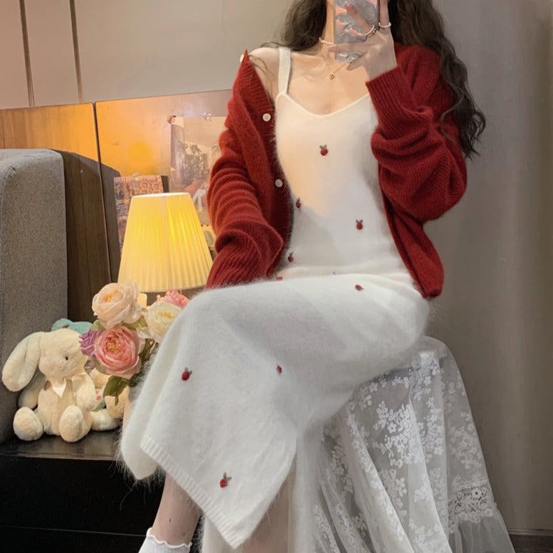 カーディガン&キャミニットワンピ セットで可愛く♡ S1293