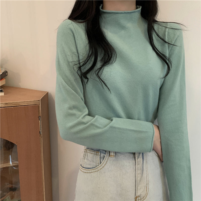 19色展開♡ベーシックハイネックニットトップス S1310