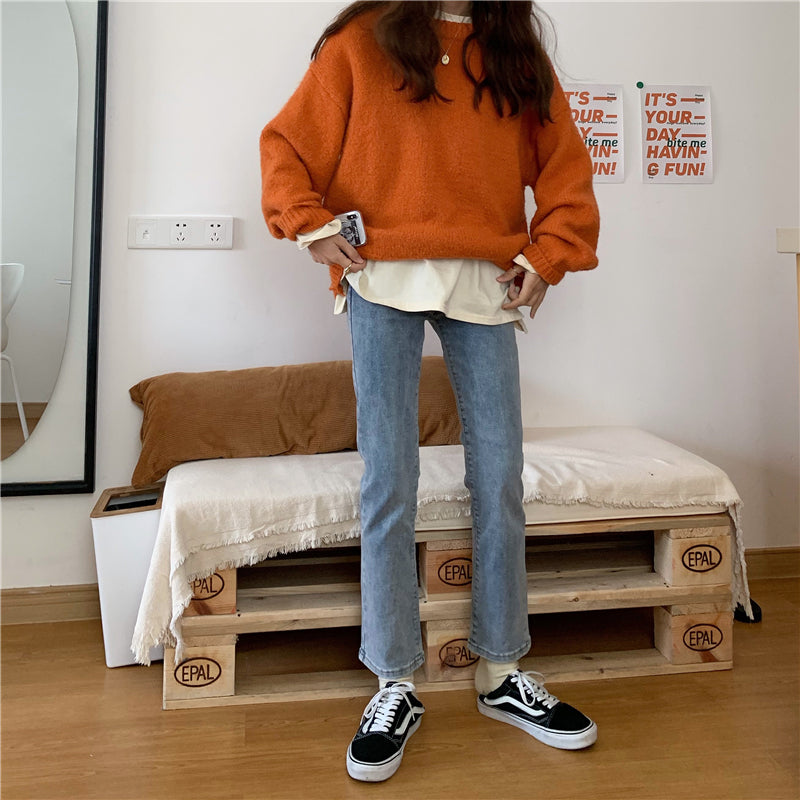 ハイウエストストレートデニムパンツ♡すっきり美脚シルエット S2523