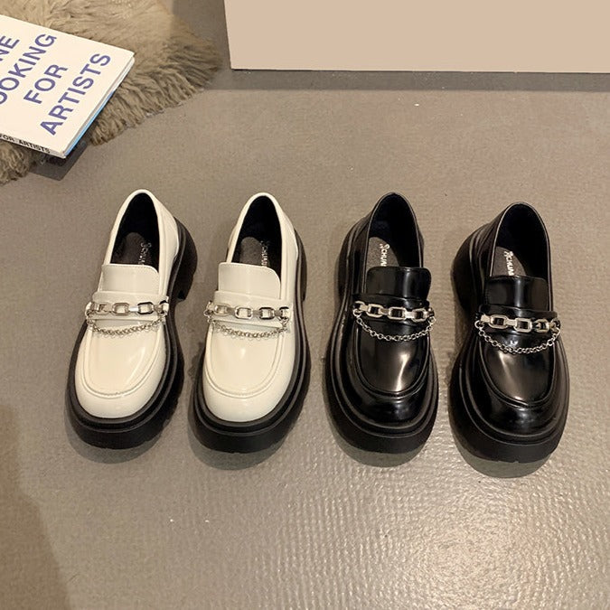 ダブルチェーン厚底ローファー♡トレンドアイテム S2237