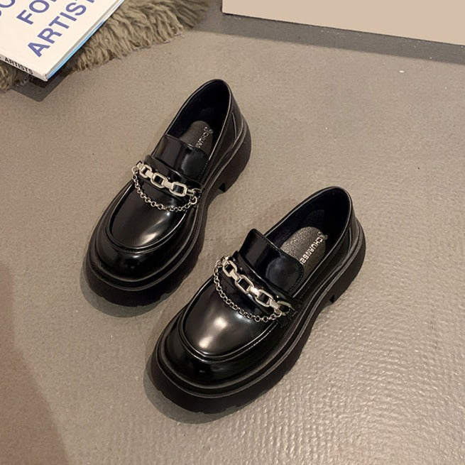 ダブルチェーン厚底ローファー♡トレンドアイテム S2237