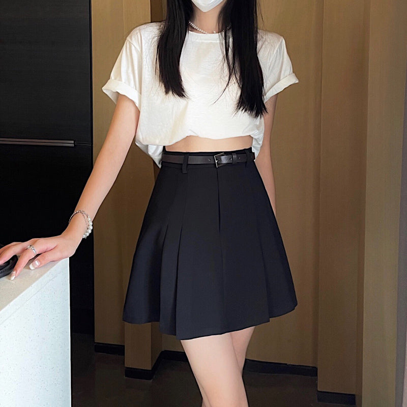 カレッジ風イレギュラーAラインスカート♡脚長効果で大人可愛い S1872