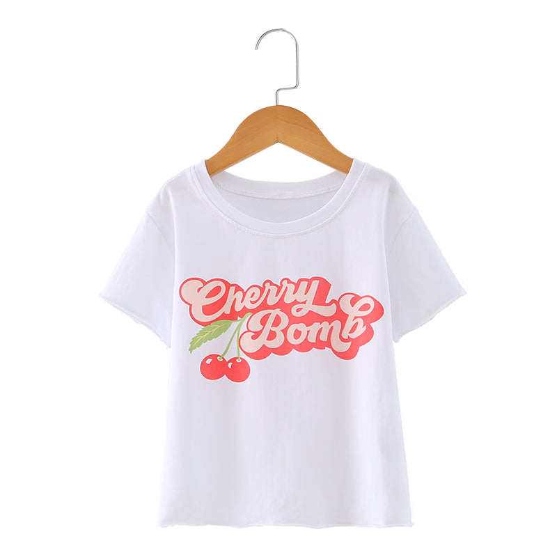 チェリーレターTシャツ♡可愛いガーリーデザイン S1538