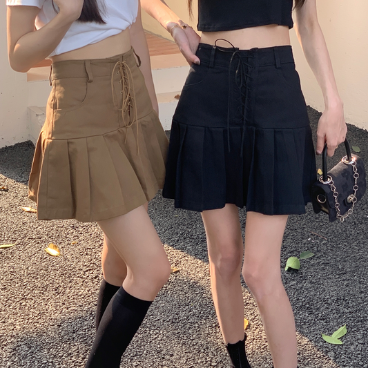 レースアッププリーツスカート♡大人可愛いデザイン S1434