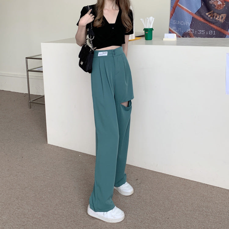 スリットデザインのストレートパンツ S2529