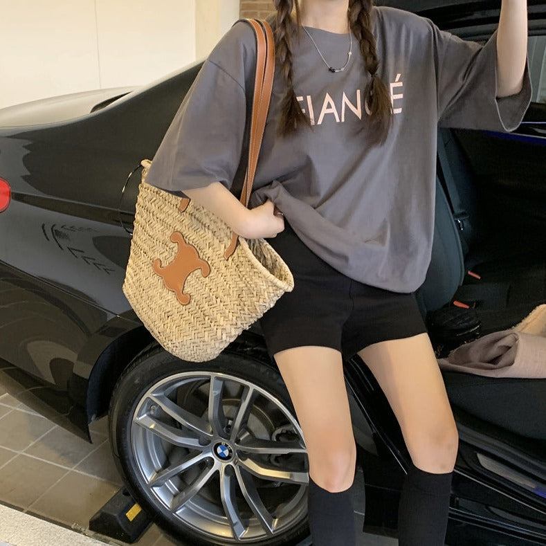 ツイード風ジレ&オーバーロゴTシャツ【単品】 S2301