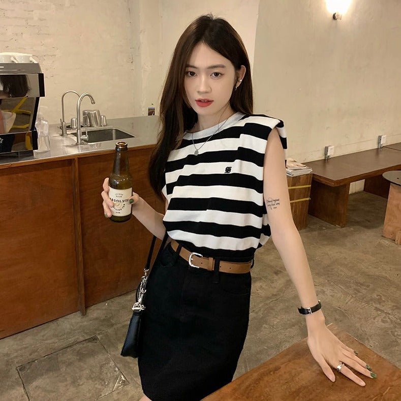 パワーショルダー夏ニット♡二の腕カバーで大人可愛い S1167