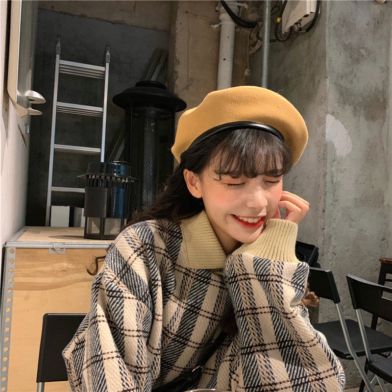 ポロ風カラーチェックニット♡ゆるかわオーバーサイズ S1223