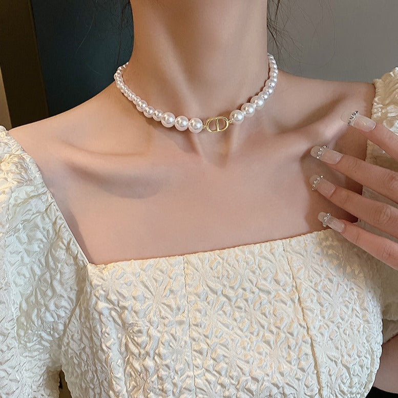 アルファベットパールネックレス♡可愛いデザインで大人気! S2053