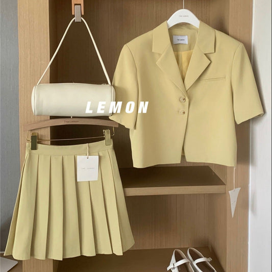 半袖ジャケット&プリーツスカートのセットアップ♡ S1409