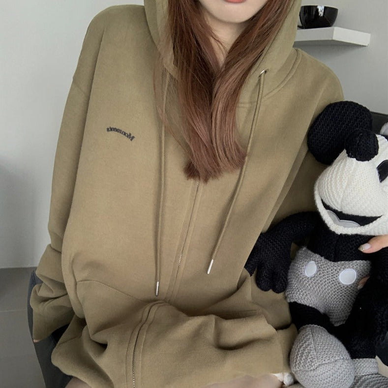 モーメンツ ZIP フーディー ビッグシルエット ロゴスウェット S1326