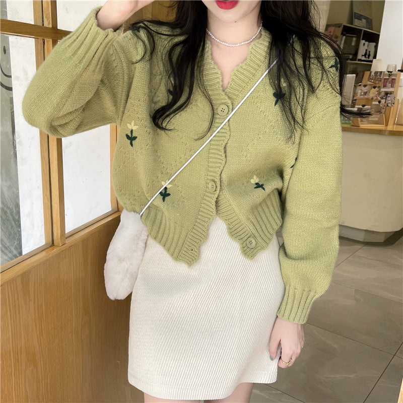 スカラップ刺繍カーディガン 〜大人可愛いニットでコーデアップ〜 S1806