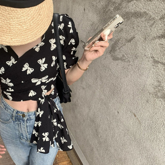 サイドリボンが可愛いトレンドブラウス♡ S1573