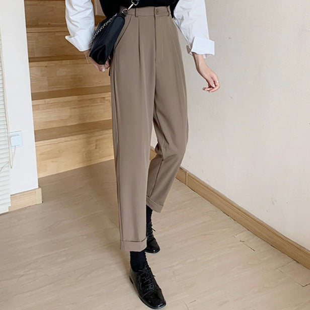 ハイウエストストレートパンツ 美脚シルエット S2154