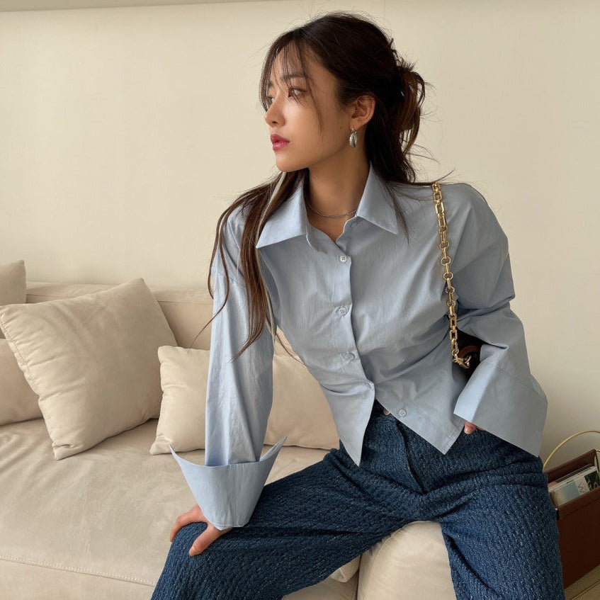 バックレースアップシャツ♡大人可愛いデザイン S2139