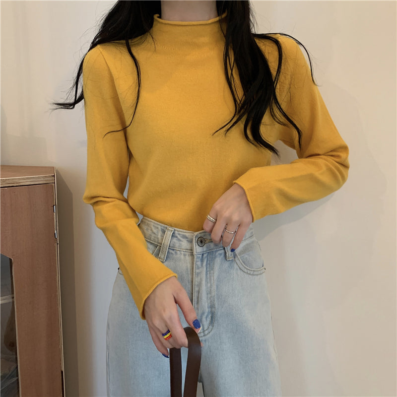 19色展開♡ベーシックハイネックニットトップス S1310