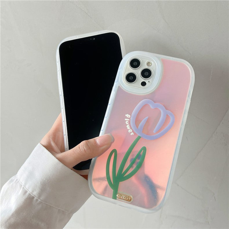 オーロラフラワー iPhoneケース シンプル可愛い S2499
