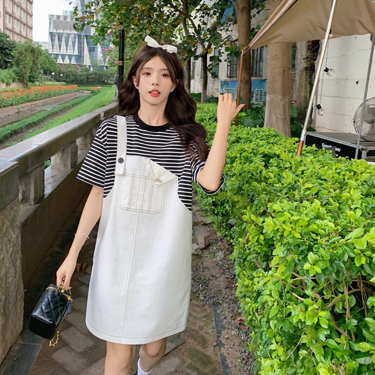 フェイクサロペットワンピース♡トレンドデザイン S2278