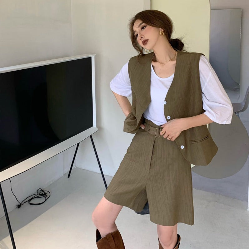大人可愛いジレセットアップ S2145