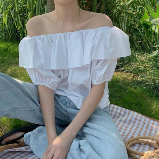 オフショル半袖ブラウス♡ふんわりガーリー S1433