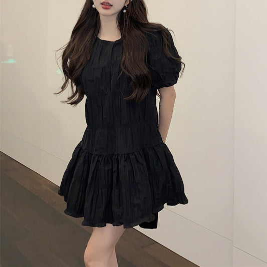 プリーツパフ半袖ワンピース♡フレンチガーリー S1887