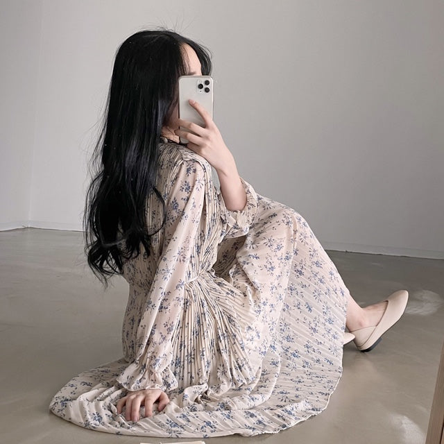 フリルカラー花柄ワンピース♡大人可愛いデザイン S1655