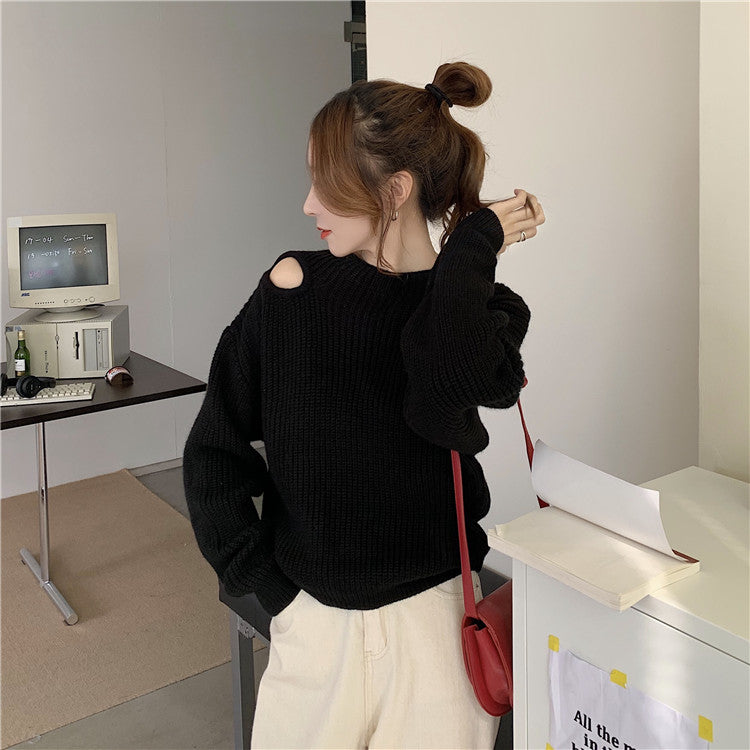 トレンドのショルダーカットリブニット♡ S2014