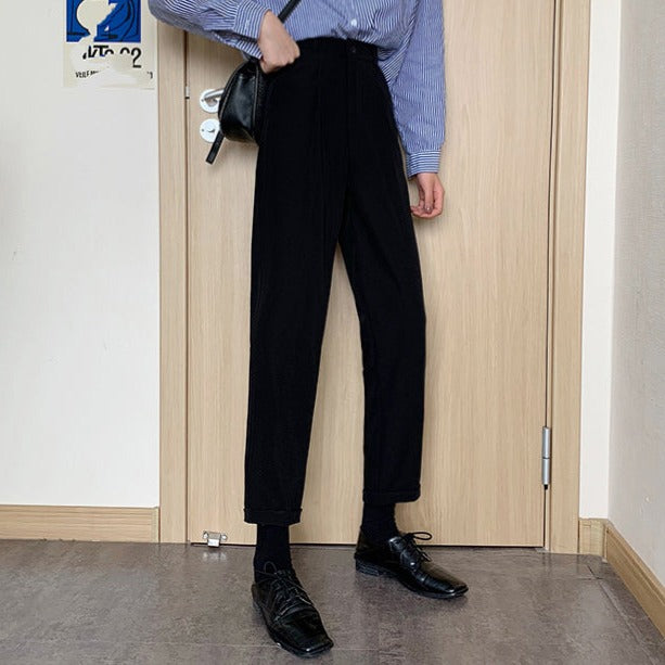 ハイウエストストレートパンツ 美脚シルエット S2154