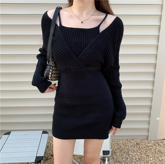オフショルニットワンピース♡デコルテ美人に S1231