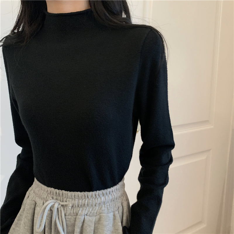 19色展開♡ベーシックハイネックニットトップス S1310