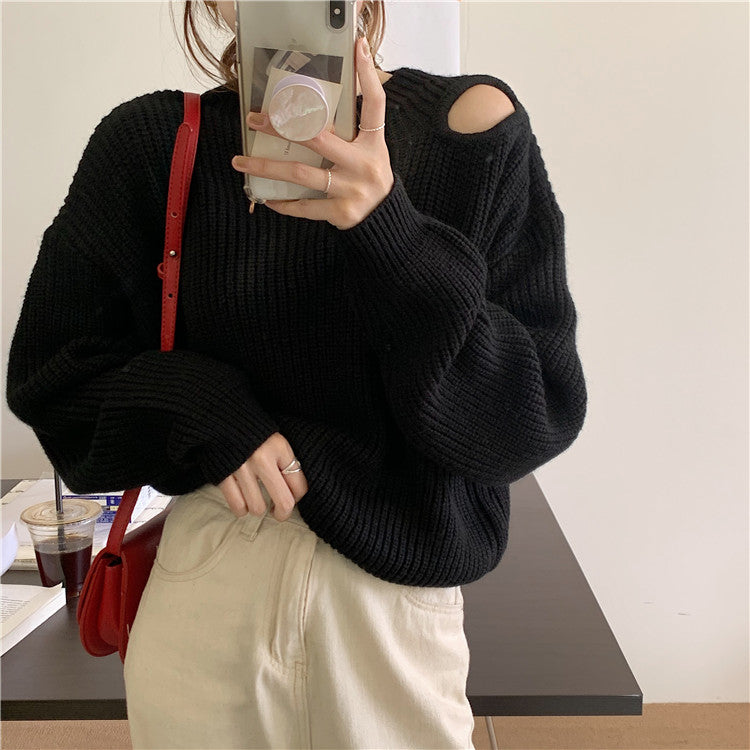 トレンドのショルダーカットリブニット♡ S2014