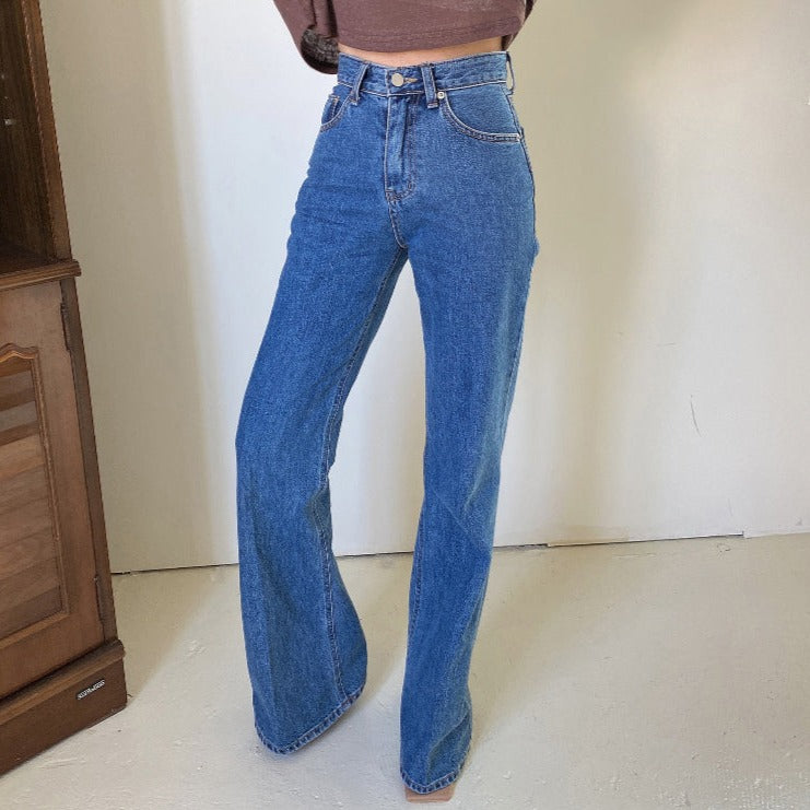 ハイウエストストレートパンツ 脚長見えデザイン S2495