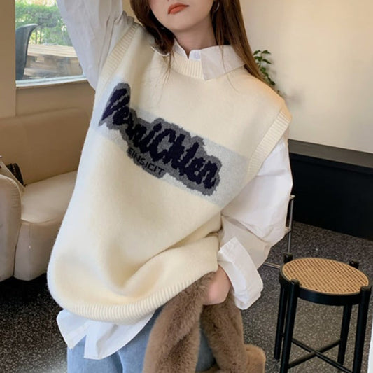 シンプルシャツ&ロゴVネックベスト S1243