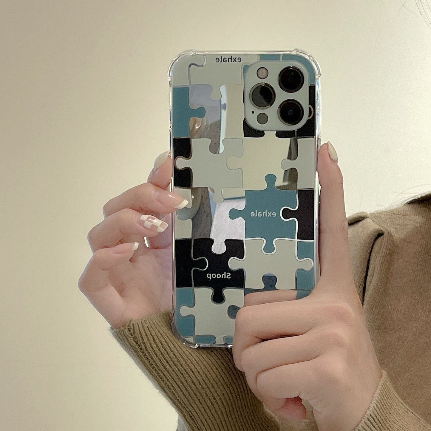 韓国発パズルミラーiPhoneケース♡個性的でかわいい S2520