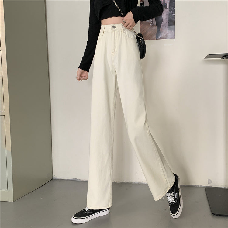 ハイウエストストレートデニムパンツ☆脚長シルエット S2097