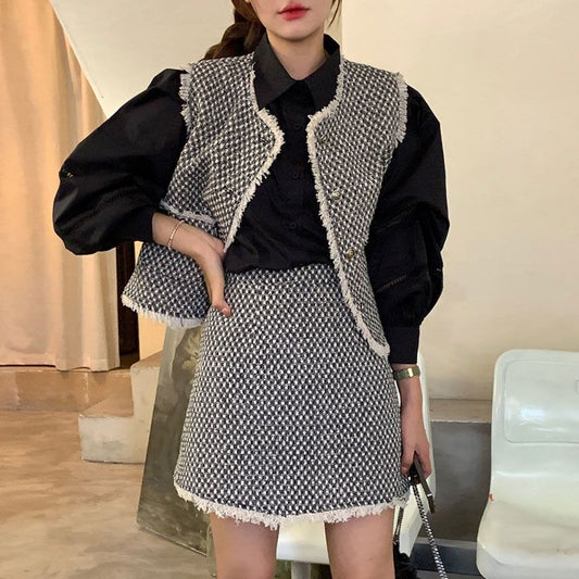 レトロツイードの秋セットアップ♡ガーリーコーデに S1726