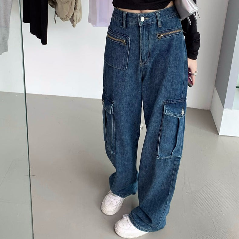 ワークデニムパンツ ビッグポケットで大人可愛い S2140
