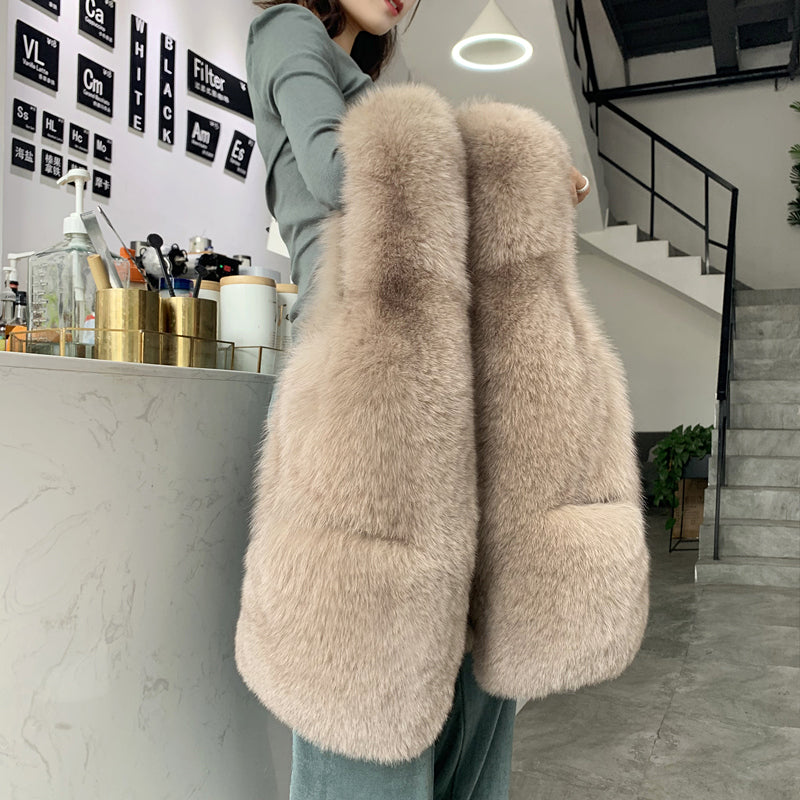 ふわふわフェイクファーベスト♡Vネックで華やかコーデ S1015